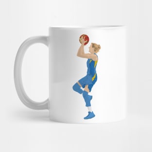 Female basketball player points Mug